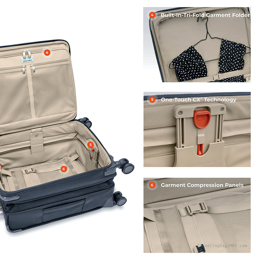 Baseline Collection Global/International Carry-On Spinner Luggage by Briggs & Riley