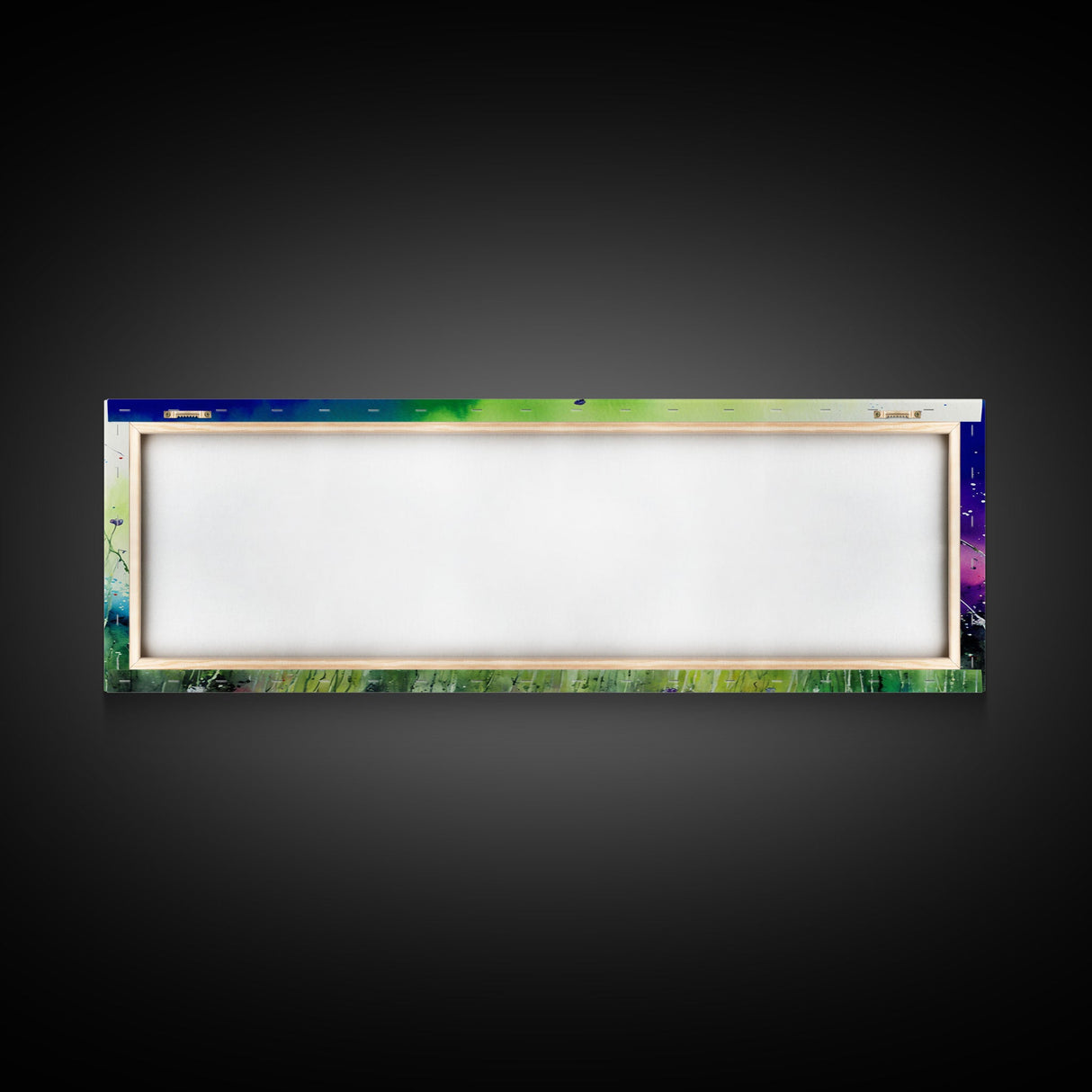 Framed Canvas Print of Colorful Wild Flower Field - Gallery-Wrapped Artwork - Ready to Hang - High Quality Artwork - Panoramic Art