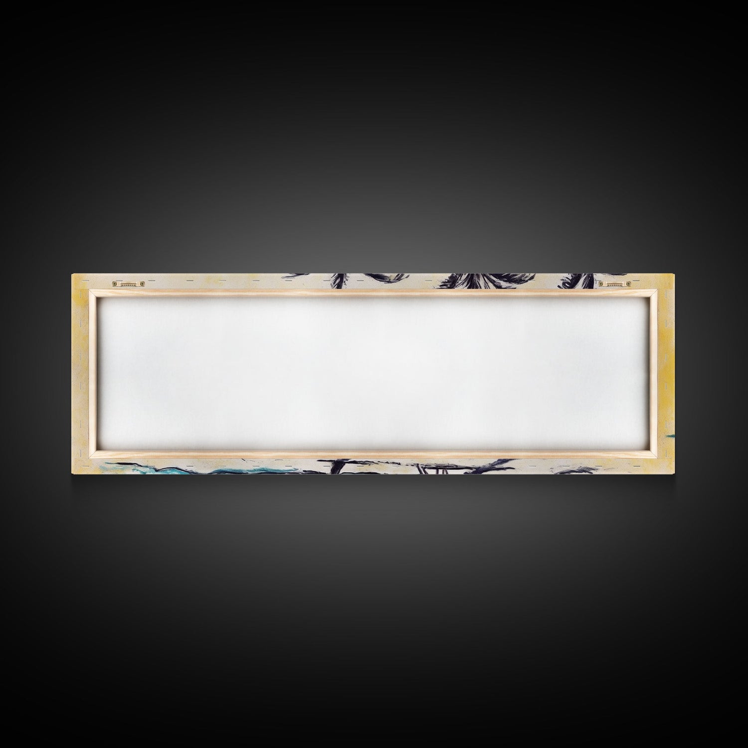 Couple In Beach Scene Art, Minimalist Beach Canvas Art Print, Palm Trees, Canvas Wall Art Beach, Panoramic, Wall Art, Canvas Print