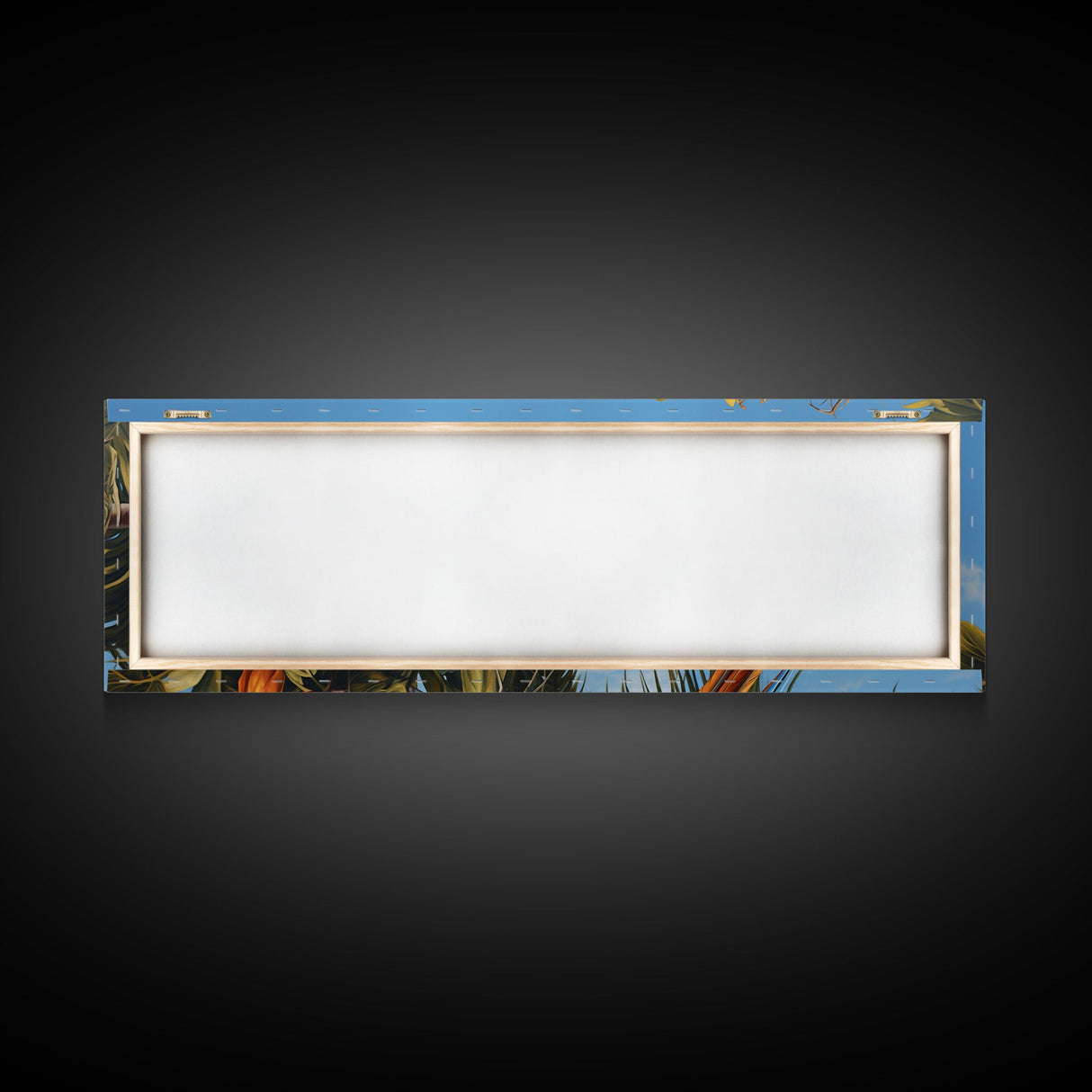 Panoramic Photo Print Of a Parrot, Framed Canvas Print, Tropical Beach Decor