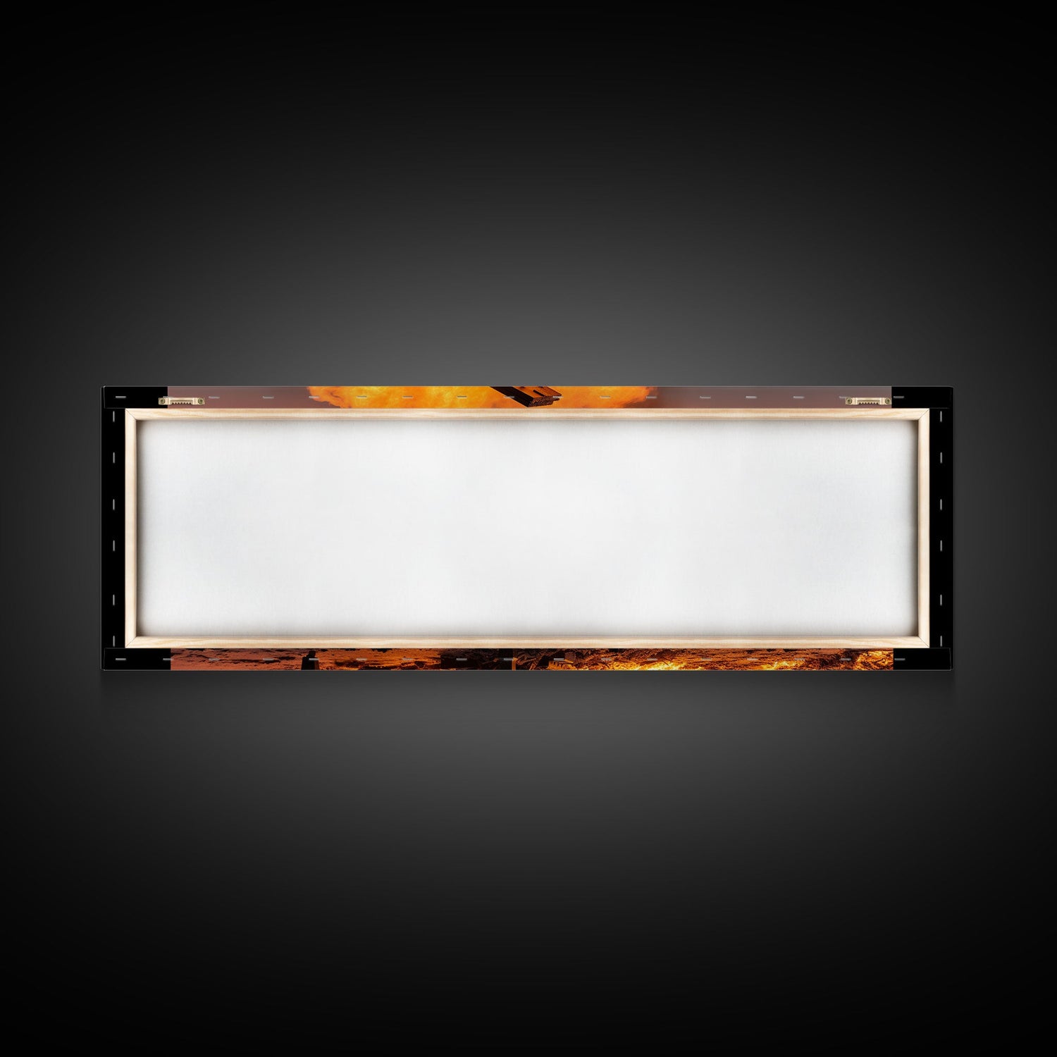 Burning Piano On The Beach, Surreal Art, Framed Canvas Print, Panoramic Wall Art