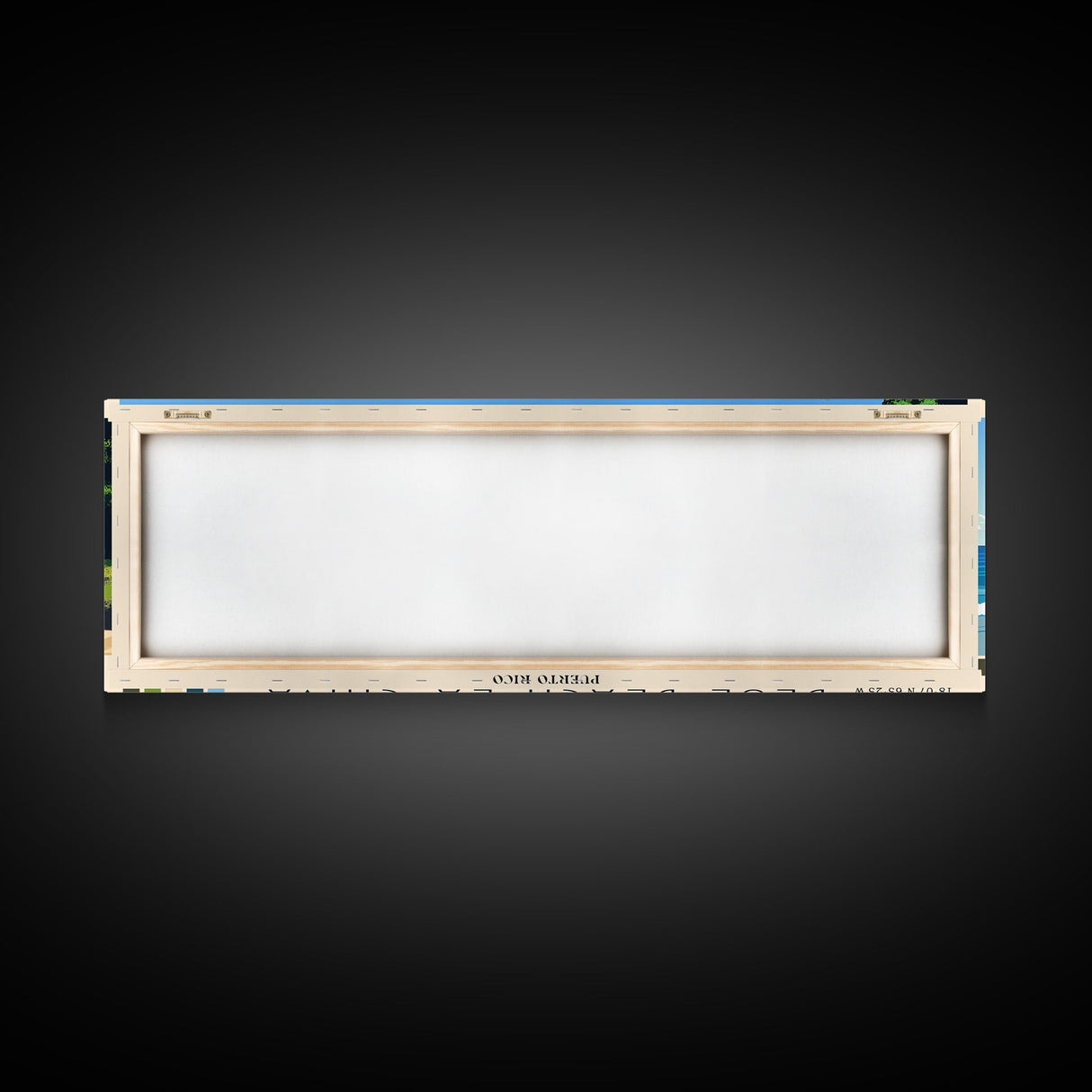 Blue Beach La Chiva, Puerto Rico Panoramic Beach Print, Vacation Gift, Puerto Rico Wall Art, Framed Canvas Print, Framed Beach Painting