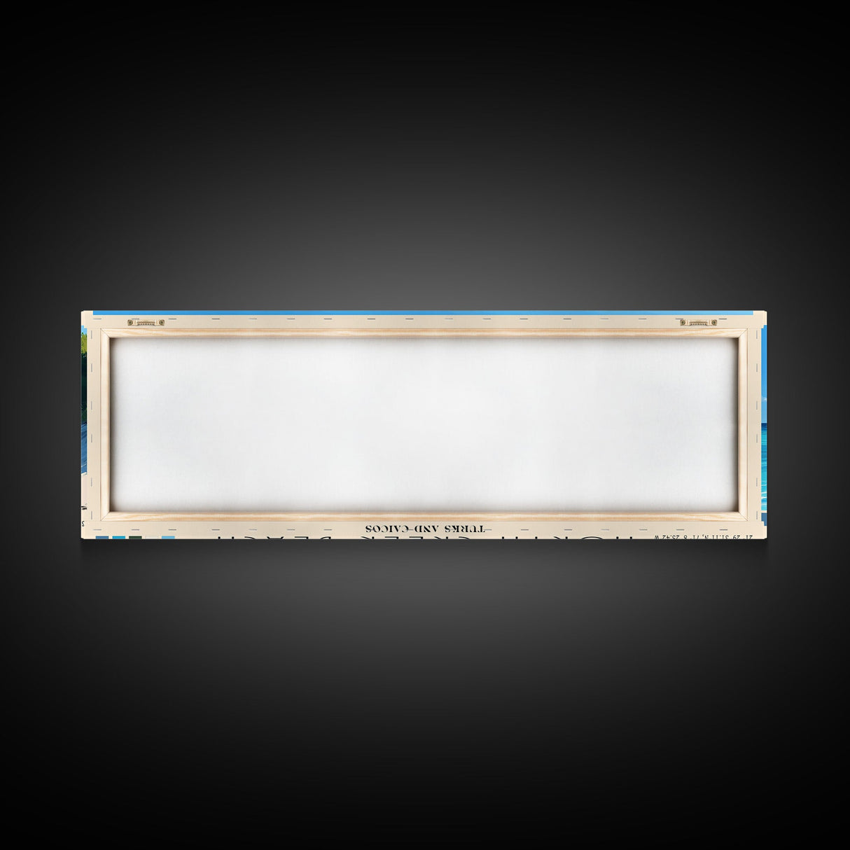 North Creek Beach, Turks and Caicos Panoramic Beach Print, Vacation Gift, Turks and Caicos Wall Art, Framed Canvas Print, Framed Beach Painting