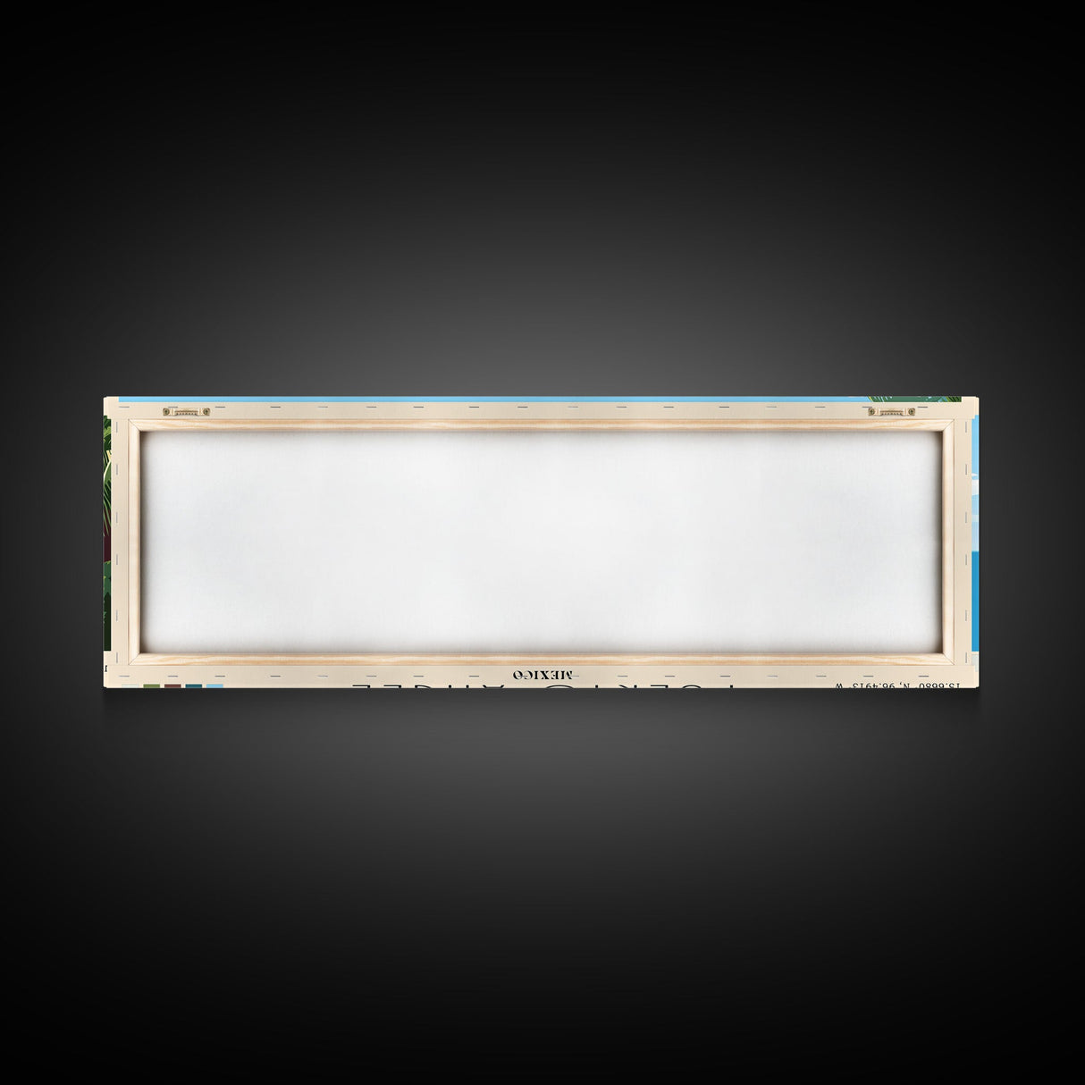 Puerto Ángel, Mexico Panoramic Beach Print, Vacation Gift, Mexico Wall Art, Framed Canvas Print, Framed Beach Painting