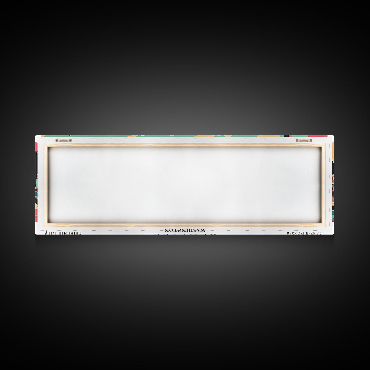 Seattle Washington Panoramic Painting Framed Canvas Print, Travel Poster, Mid Century Modern Art, Pop Art Style, Wall Decor, Home Decor