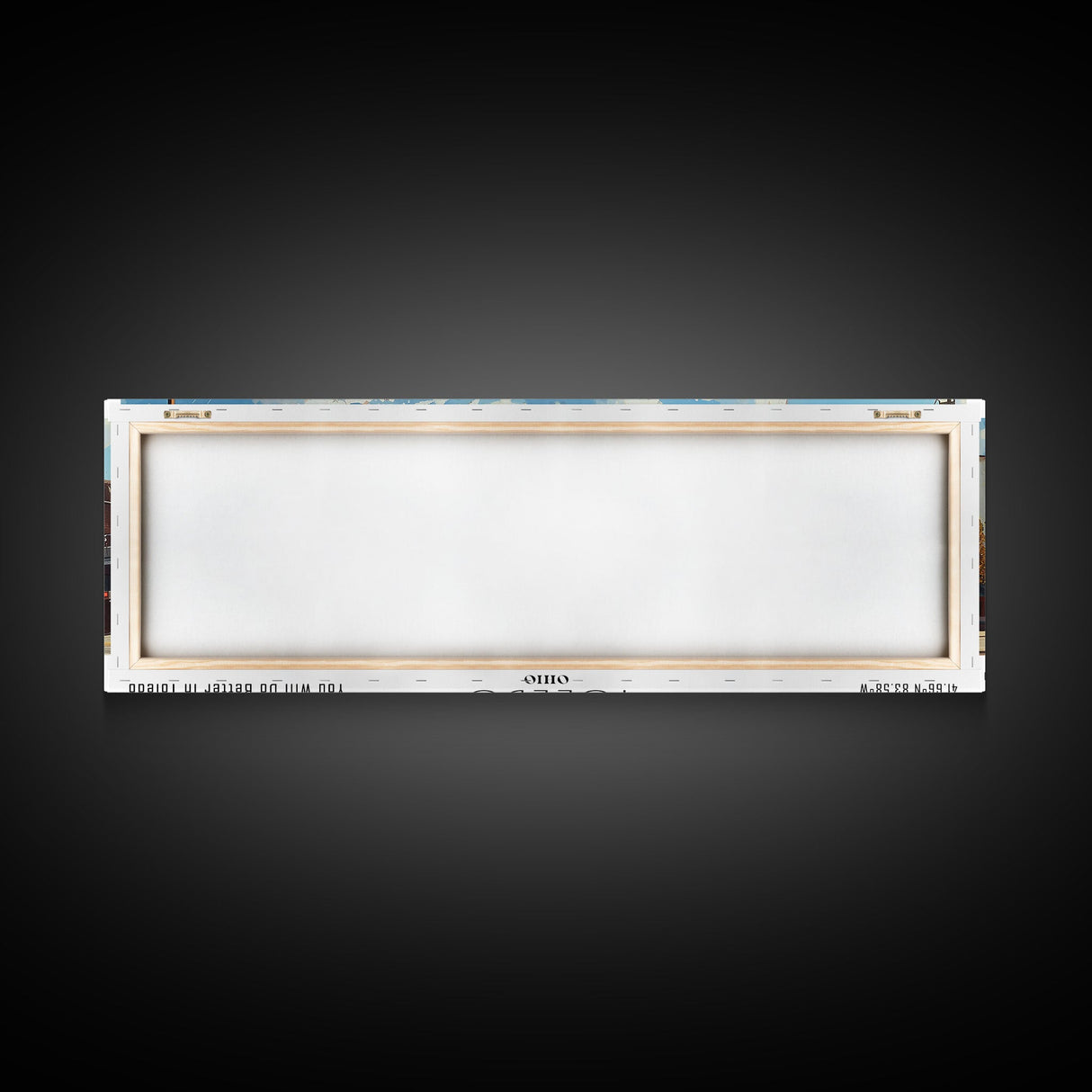 Toledo Ohio Panoramic Framed Canvas Print, Retro Style Wall Art, Living Room Decor, Unique Travel Poster, Artistic Office Gift, Original Artwork