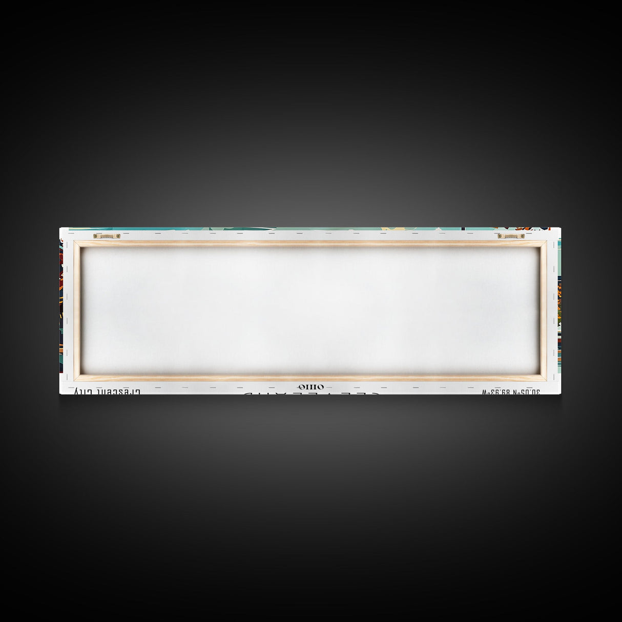 Cleveland Ohio Panoramic Wall Art, Mid Century Modern Framed Canvas Print, Retro Pop Art Travel Poster, Office Wall Art, Living Room Decor