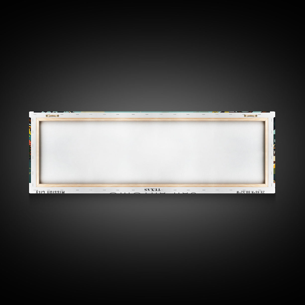 San Antonio Texas Panoramic Wall Art, Mid Century Modern Framed Canvas Print, Retro Pop Art Travel Poster, Living Room and Office Decor