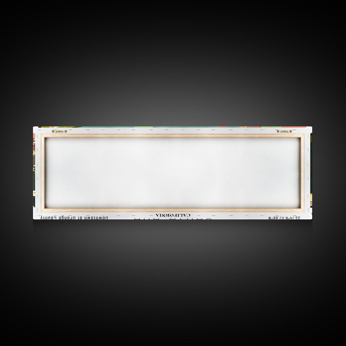 Santa Ana California Panoramic Painting, Mid Century Modern Framed Canvas Print, Retro Pop Art Travel Poster, Living Room and Office Wall Art