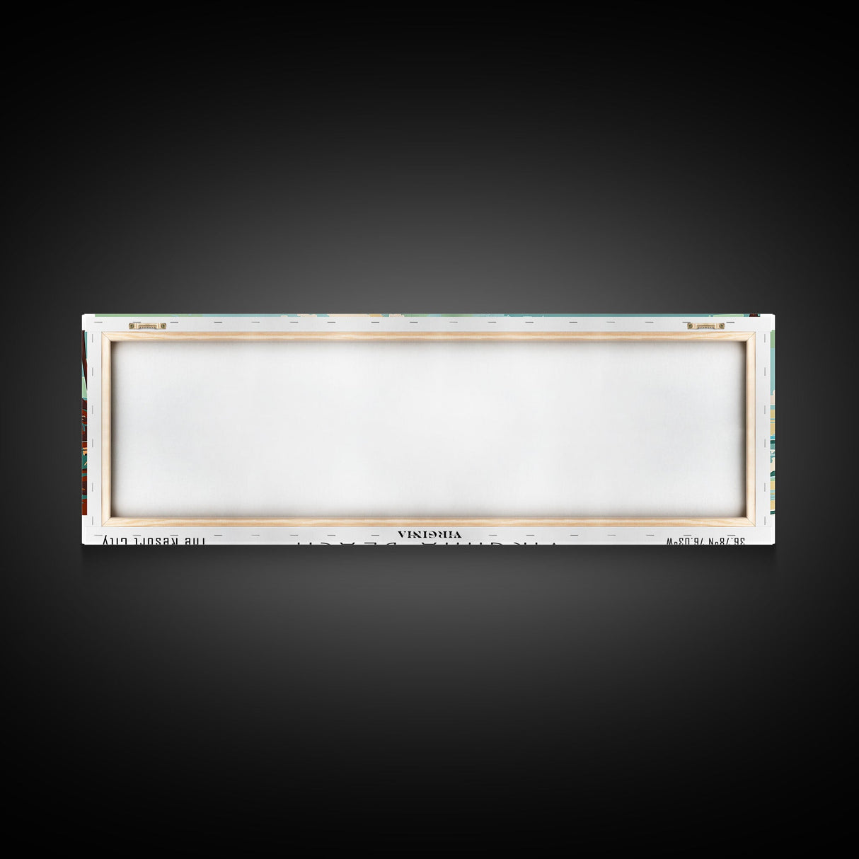 Virginia Beach Virginia Panoramic Wall Art, Mid Century Modern Framed Canvas Print, Retro Pop Art Travel Poster, Living Room and Office Decor