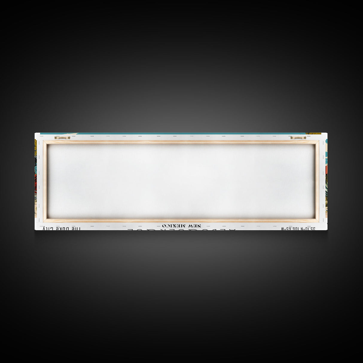 Albuquerque New Mexico Panoramic Painting, Mid Century Modern Framed Canvas Print, Retro Pop Art Travel Poster, Home Decor, City Print