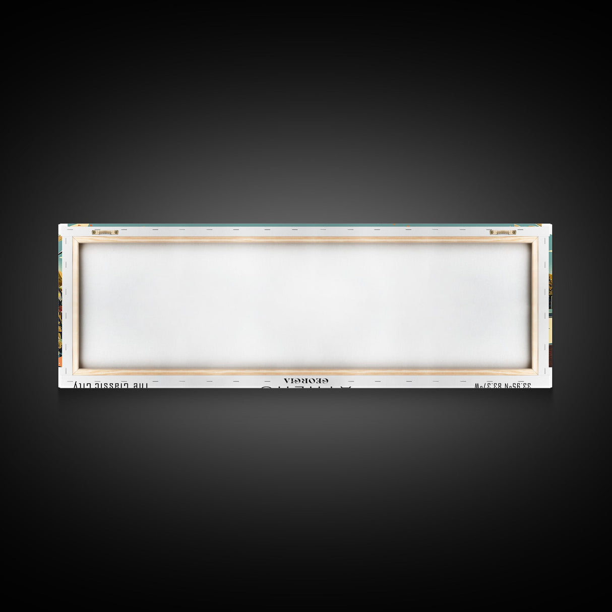 Athens Georgia Panoramic Painting, Mid Century Modern Framed Canvas Print, Retro Pop Art Travel Poster, Living Room Wall Art Decor, City Print