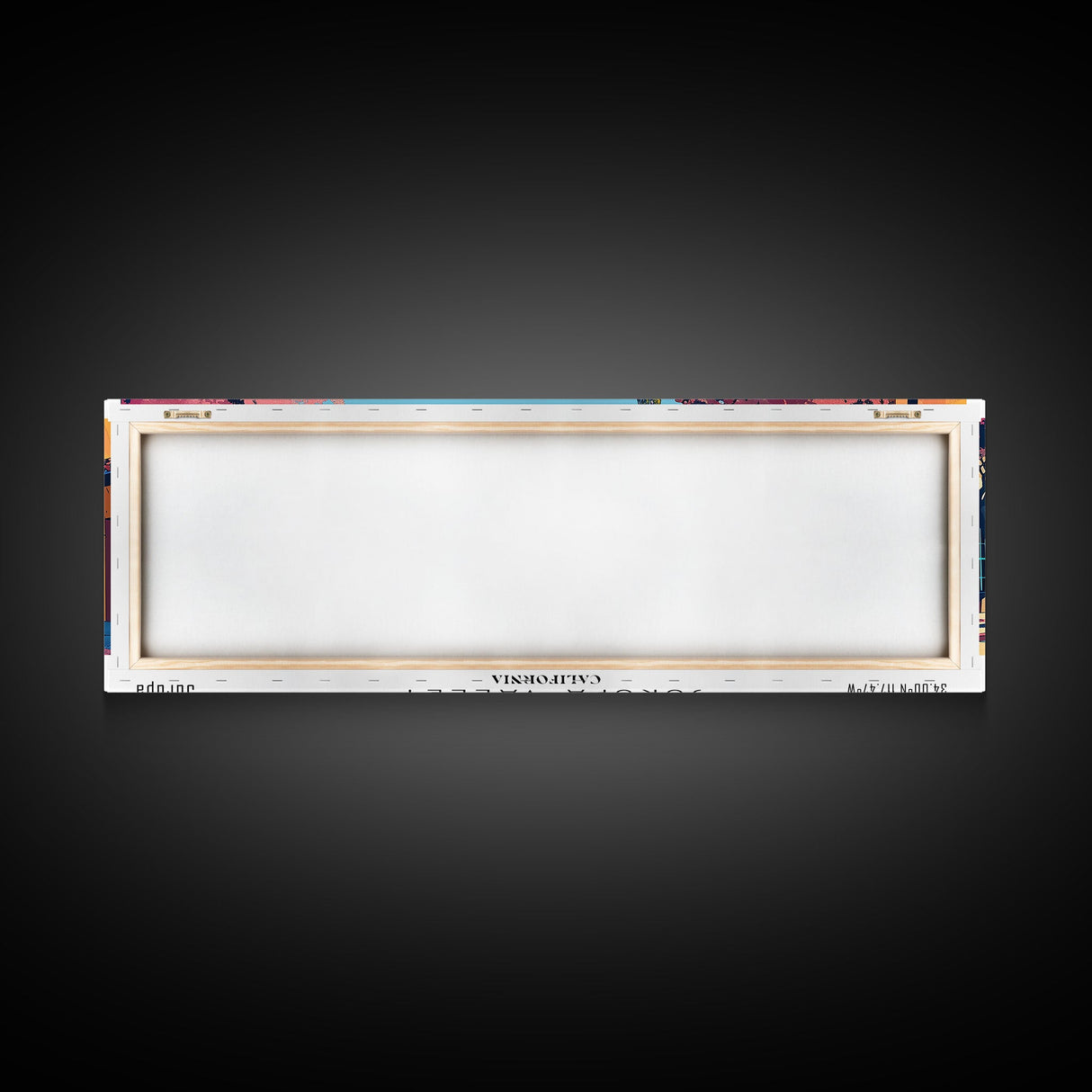 Jurupa Valley California Panoramic Painting, Mid Century Modern Framed Canvas Print, Retro Pop Art Travel Poster, Home Decor