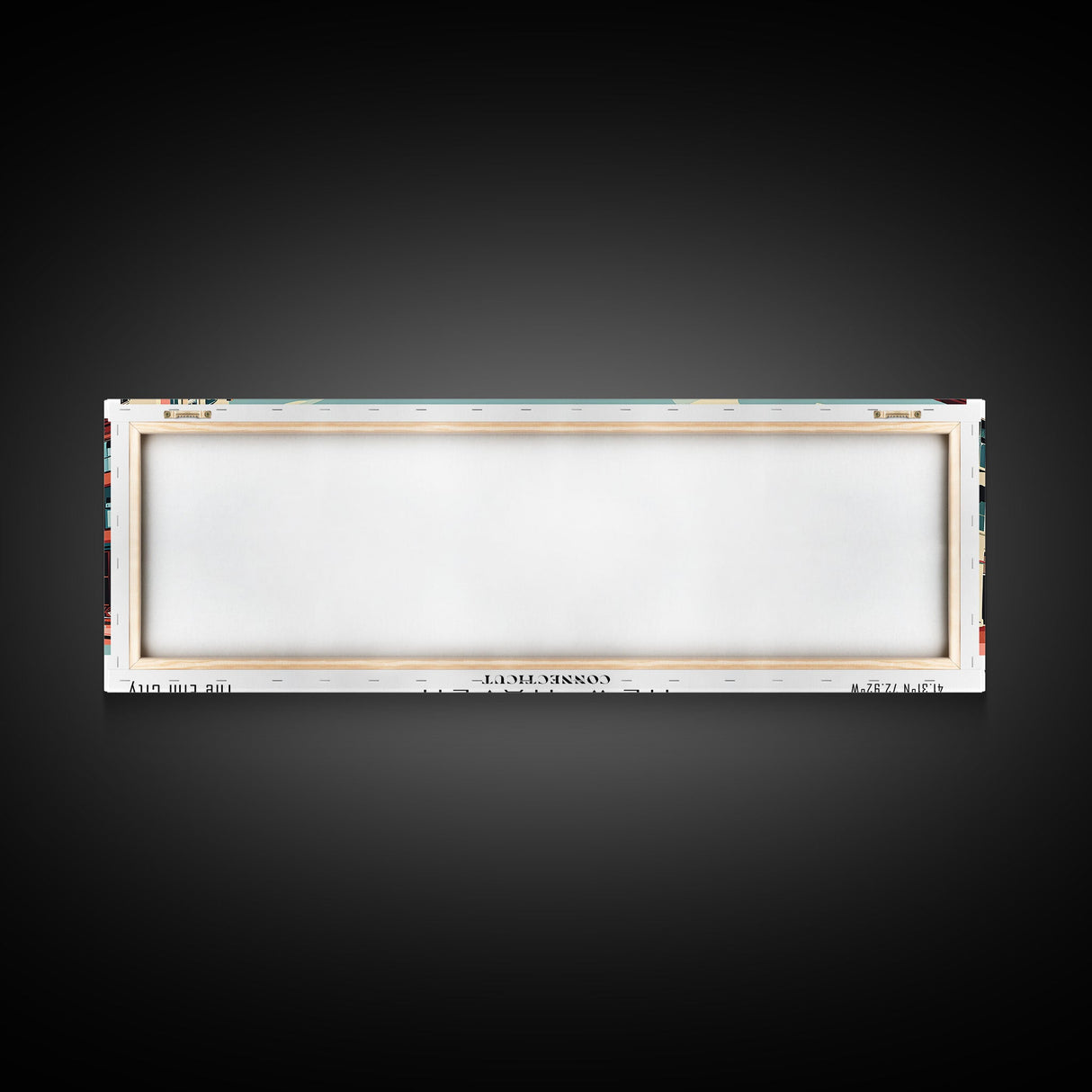 New Haven Connecticut Panoramic Wall Art, Mid Century Modern Framed Canvas Print, Retro Pop Art Travel Poster, Living Room Art