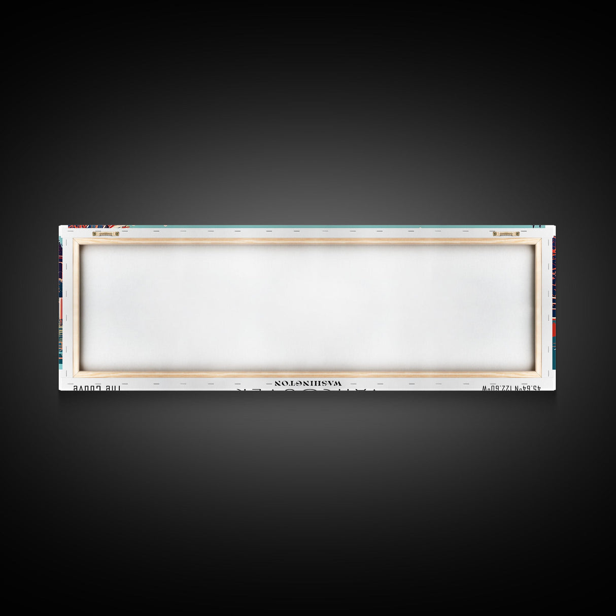 Vancouver Washington Panoramic Cityscape, Mid Century Modern Framed Canvas Print, Retro Pop Art Travel Poster, City Art Decor, Living Room Art