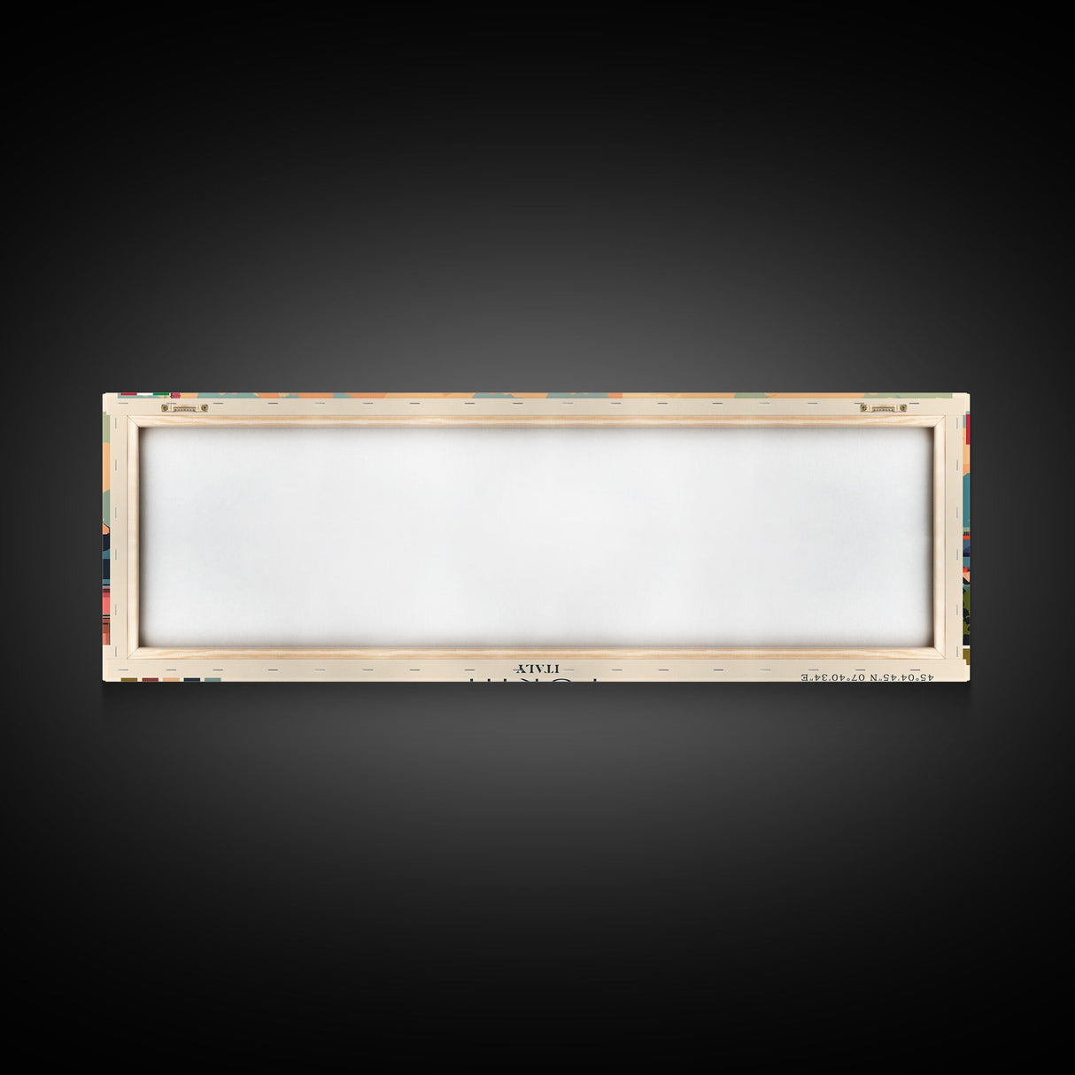 Turin Italy Panoramic Travel Poster, Framed Canvas Print or Metal Wall Art, Travel Art, Home Decor, Panoramic Painting, Midcentury Art