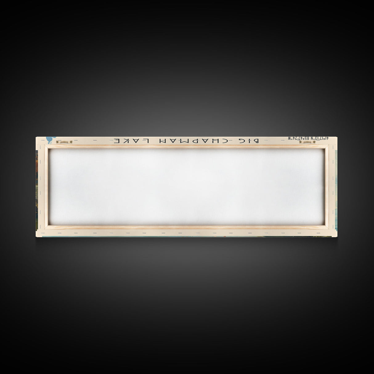 Big Chapman Lake Indiana Framed Canvas Print, Panoramic Lake House Art, Scenic Painting, Travel Poster, Rustic Art, Water Reflection