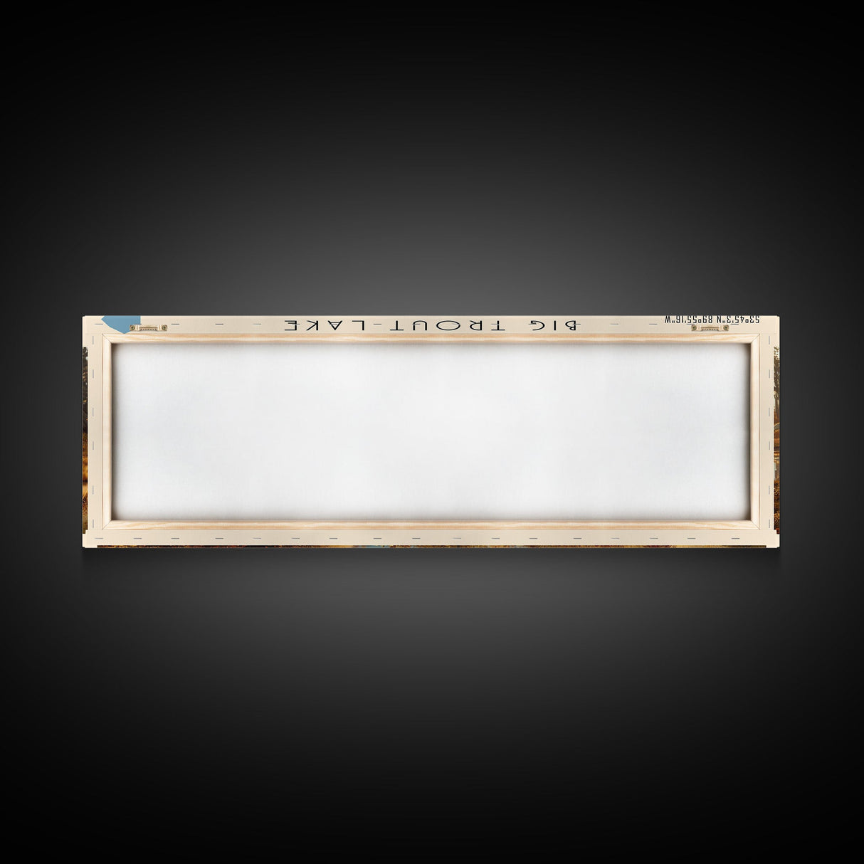 Big Trout Lake Framed Canvas Print, Lake House Art, Panoramic Scenic View, Travel Poster, Minimalist Wall Art, Lake Painting