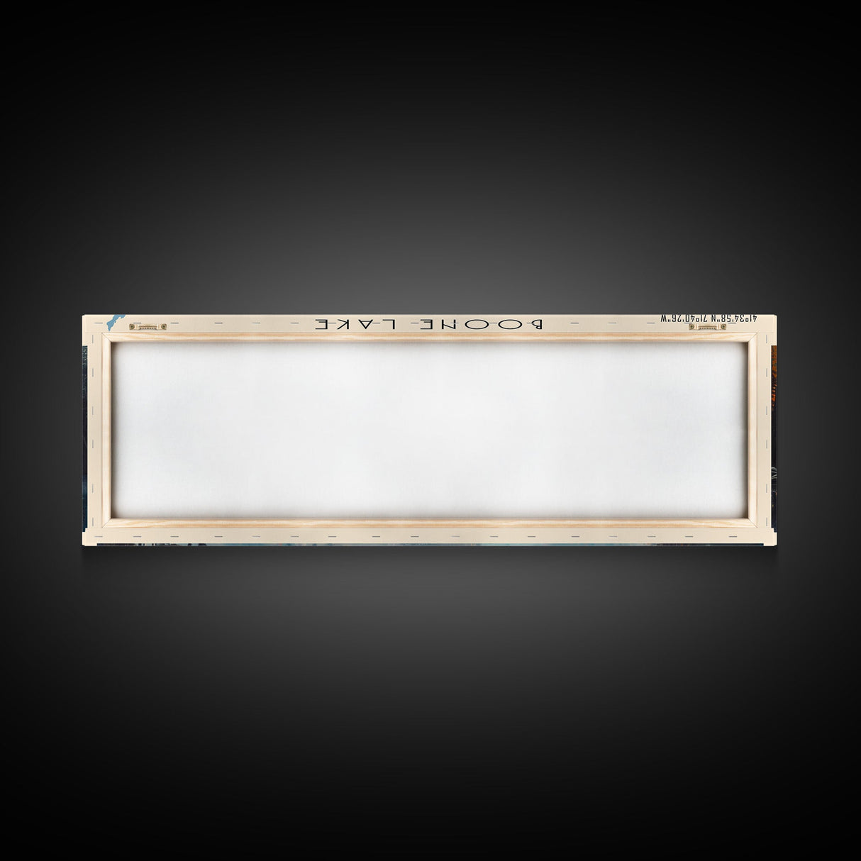 Boone Lake Rhode Island Framed Canvas Print, Panoramic Lake House Decor, Scenic View, Travel Poster, Rustic Art, Lake Painting