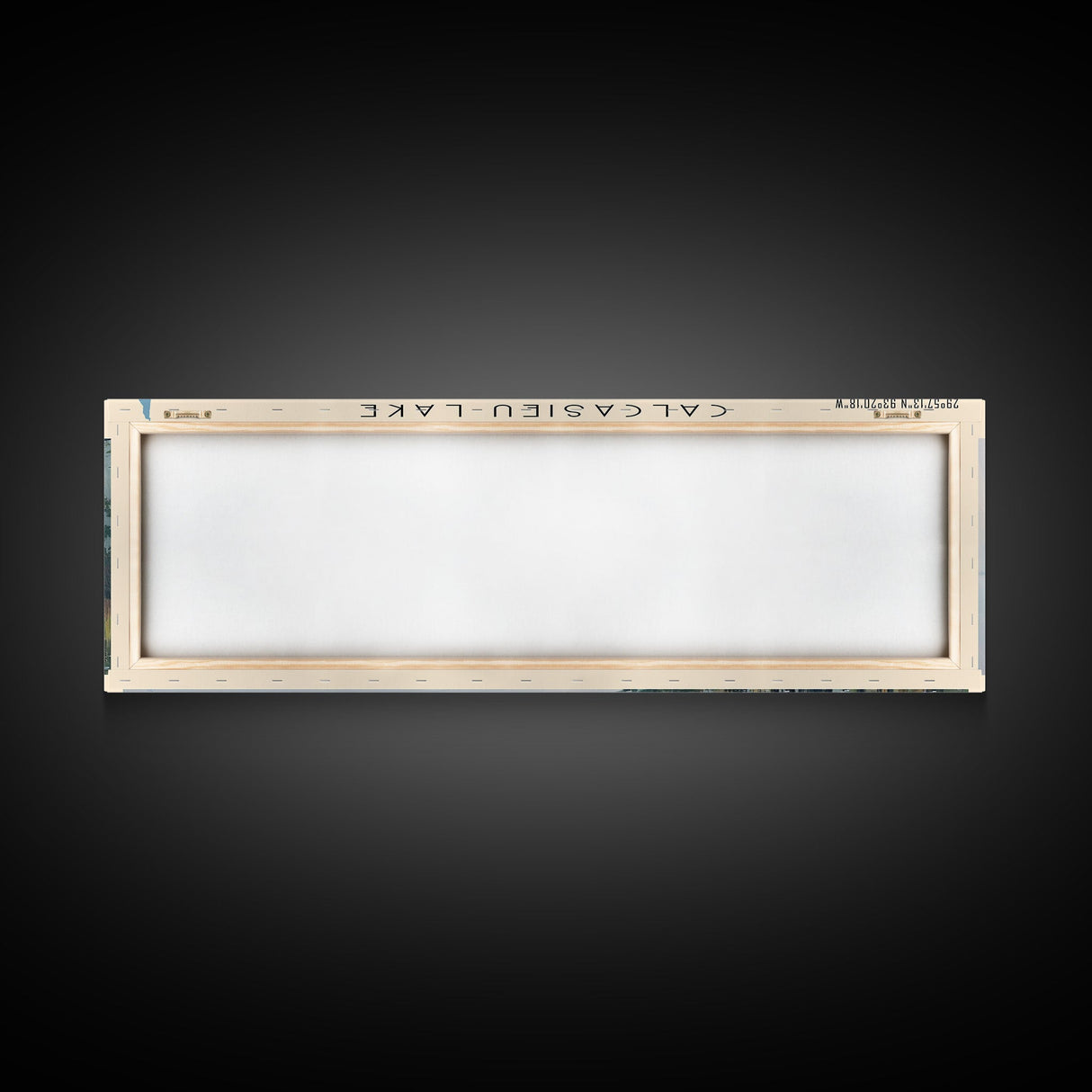 Calcasieu Lake Framed Canvas Print, Lake House Art, Panoramic Wall Art, Travel Poster, Minimalist Lake Painting, Home Decor