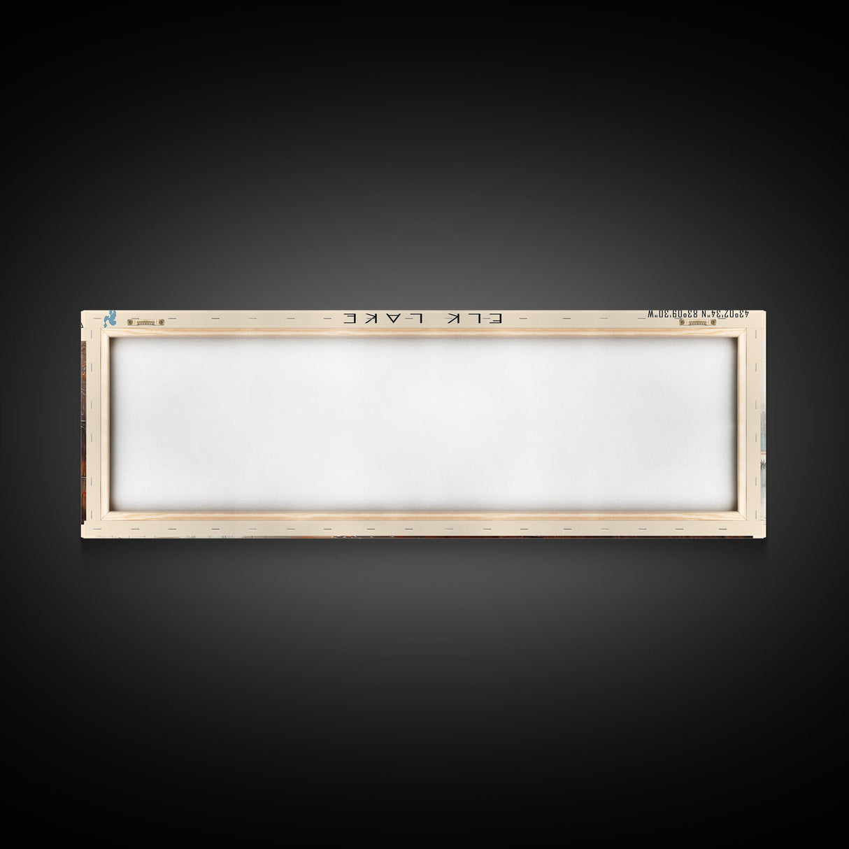 Elk Lake Michigan Framed Canvas Print, Lake House Art, Panoramic Wall Art, Travel Poster, Minimalist Lake Painting, Home Decor