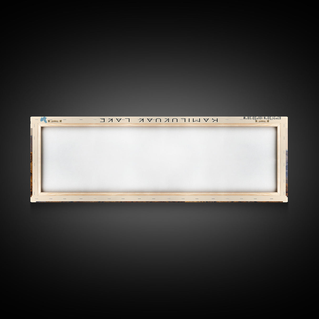 Kamilukuak Lake Framed Canvas Print, Lake House Decor, Panoramic Wall Art, Travel Poster, Captivating Lake Painting, Nature Art