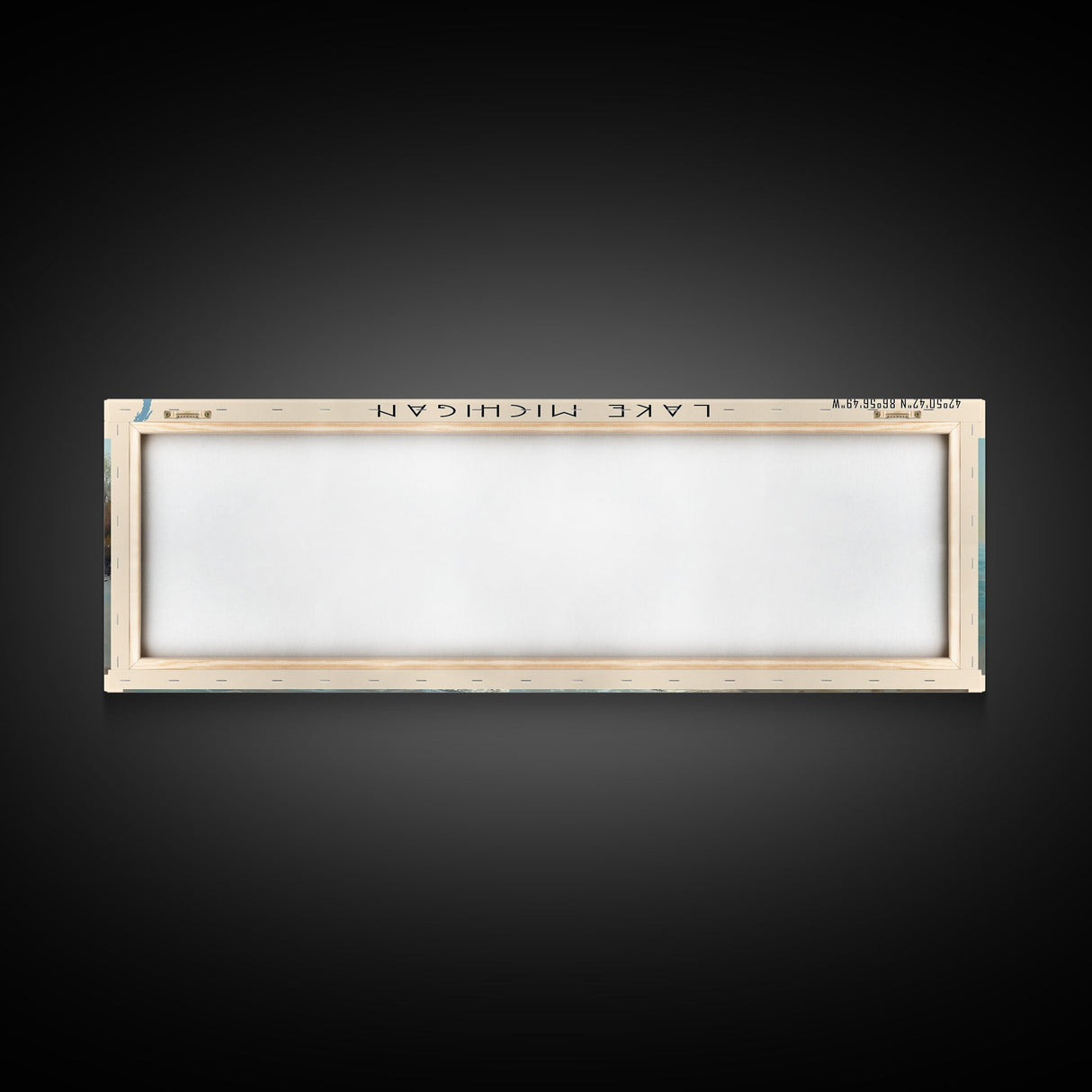 Lake Michigan Framed Canvas Print, Lake House Decor, Panoramic Wall Art, Travel Poster, Beautiful Landscape Painting, Bedroom Decor