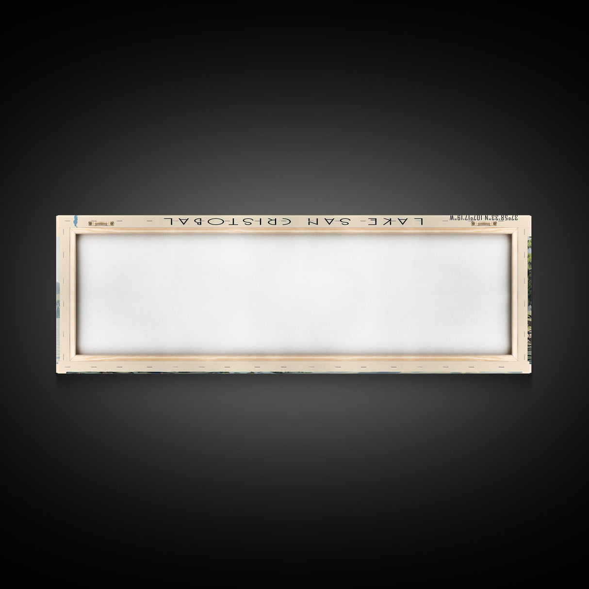 Lake San Cristobal, Boho Art, Beautiful Landscape, Travel Poster Art, Wall Art, Home Decor, Nature Scene, Lake Painting, Minimalist Art, Living Room Decor, Travel Print, Framed Canvas Print, Lake House Decor, Panoramic Print