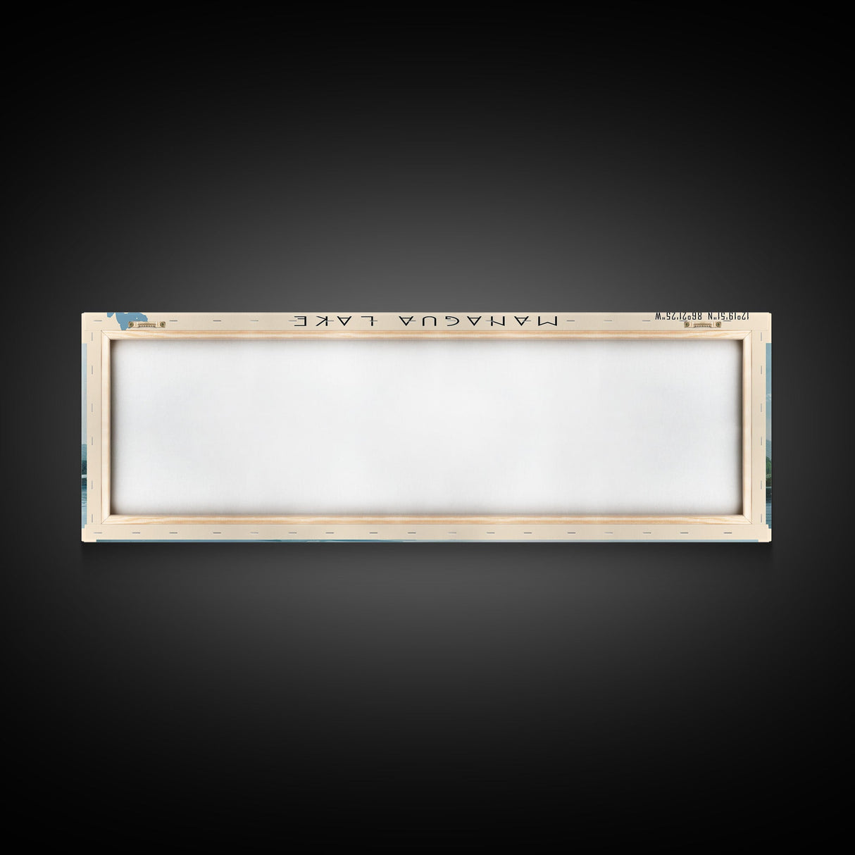 Managua Lake Framed Canvas Print, Lake House Decor, Panoramic Wall Art, Travel Poster, Scenic Landscape Painting, Living Room Decor