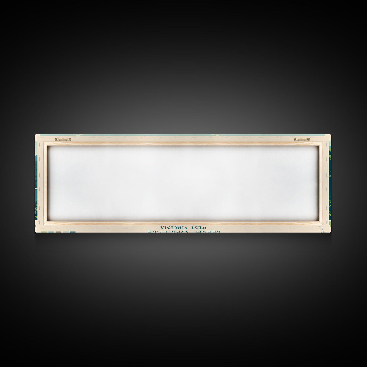 Beech Fork Lake West Virginia Framed Canvas Print, Panoramic Wall Art, Midcentury Modern, Pop Art, Travel Poster, Scenic Lake House Decor, Bedroom Art