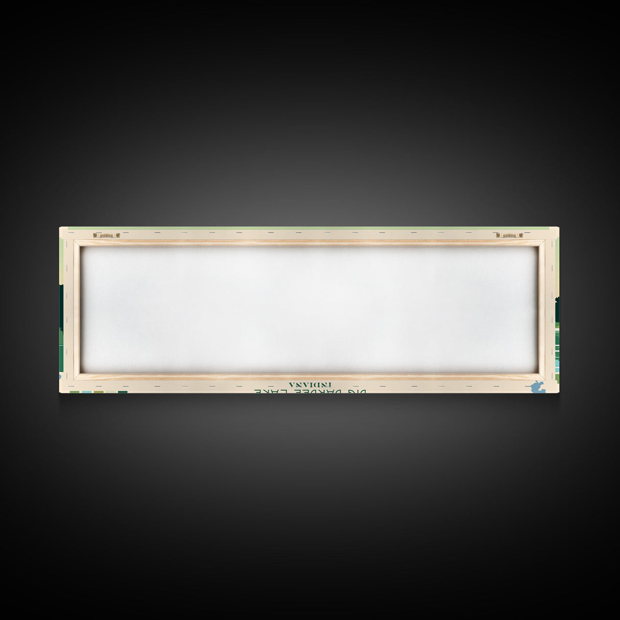 Big Barbee Lake Indiana Framed Canvas Print, Panoramic Travel Poster, Midcentury Modern Wall Art, Pop Art, Nature Living Room Art, Lake House Decor