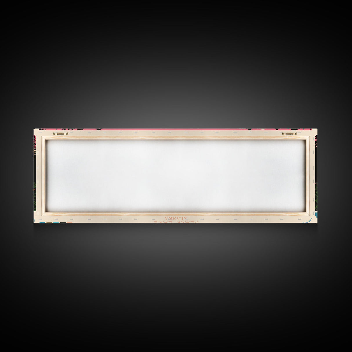 Black Lake Southwest Alaska Framed Canvas Print, Panoramic Travel Poster, Midcentury Modern Wall Art, Pop Art, Nature Bedroom Decor, Scenic Lake House Art