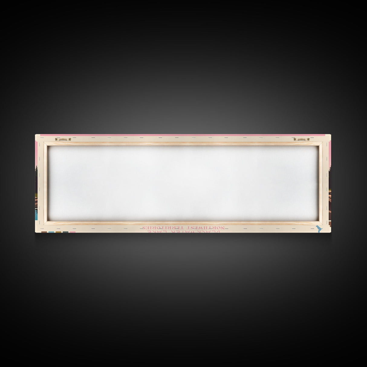 Blackwater Lake Northwest Territories Framed Canvas Print, Panoramic Wall Art, Midcentury Modern, Pop Art, Travel Poster, Scenic Living Room Art, Lake House Decor