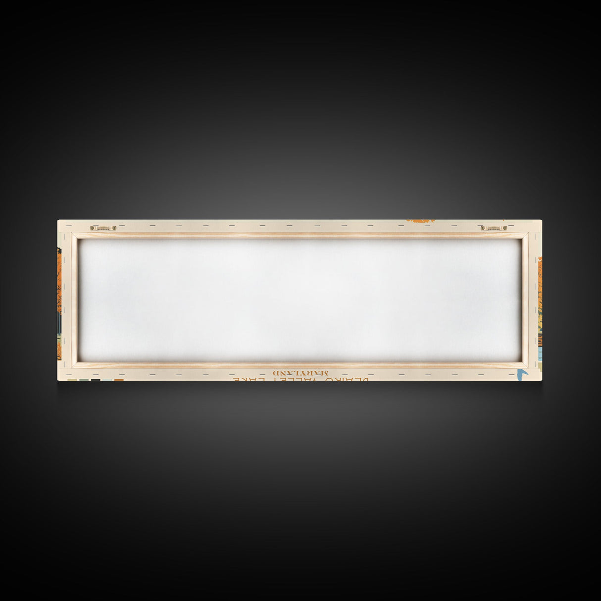 Blairs Valley Lake Maryland Framed Canvas Print, Panoramic Travel Poster, Midcentury Modern Wall Art, Pop Art, Nature Bedroom Art, Scenic Lake House Decor