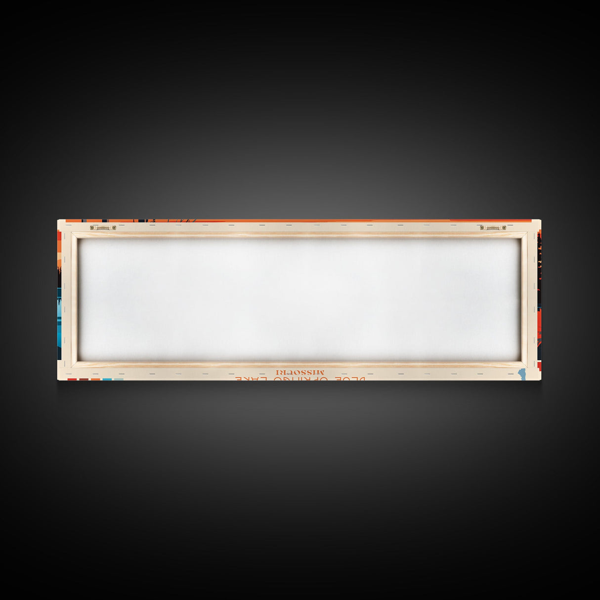 Bluenose Lake Nunavut Framed Canvas Print, Panoramic Travel Poster, Midcentury Modern Wall Art, Pop Art, Nature Bedroom Decor, Scenic Lake House Art