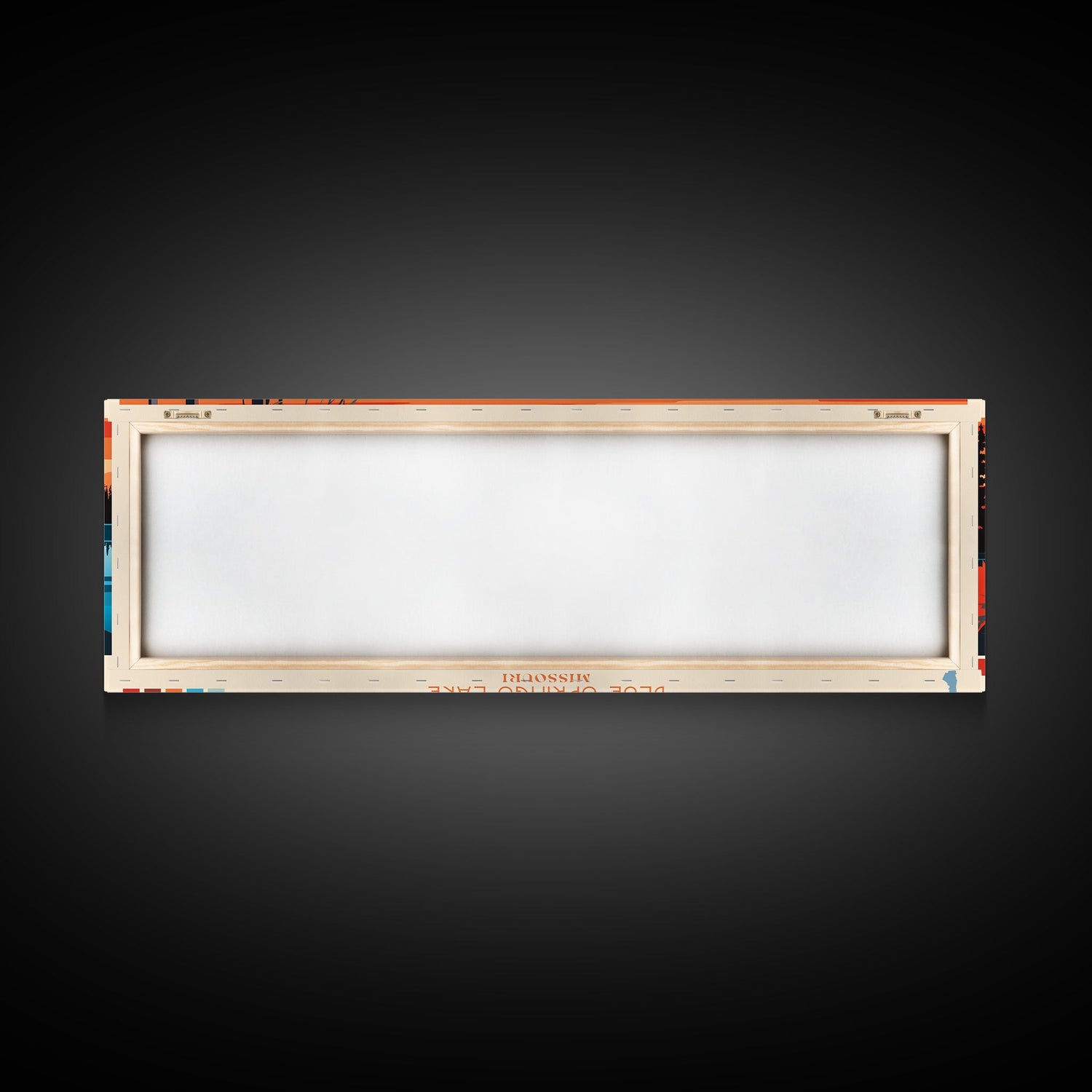 Bluenose Lake Nunavut Framed Canvas Print, Panoramic Travel Poster, Midcentury Modern Wall Art, Pop Art, Nature Bedroom Decor, Scenic Lake House Art