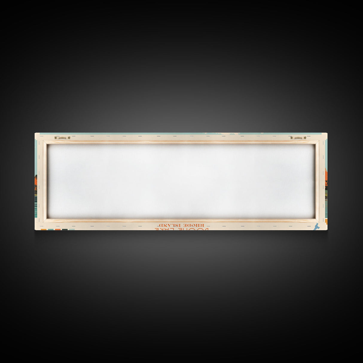 Boone Lake Rhode Island Framed Canvas Print, Panoramic Travel Poster, Midcentury Modern Wall Art, Pop Art, Nature Bedroom Decor, Scenic Lake House Art