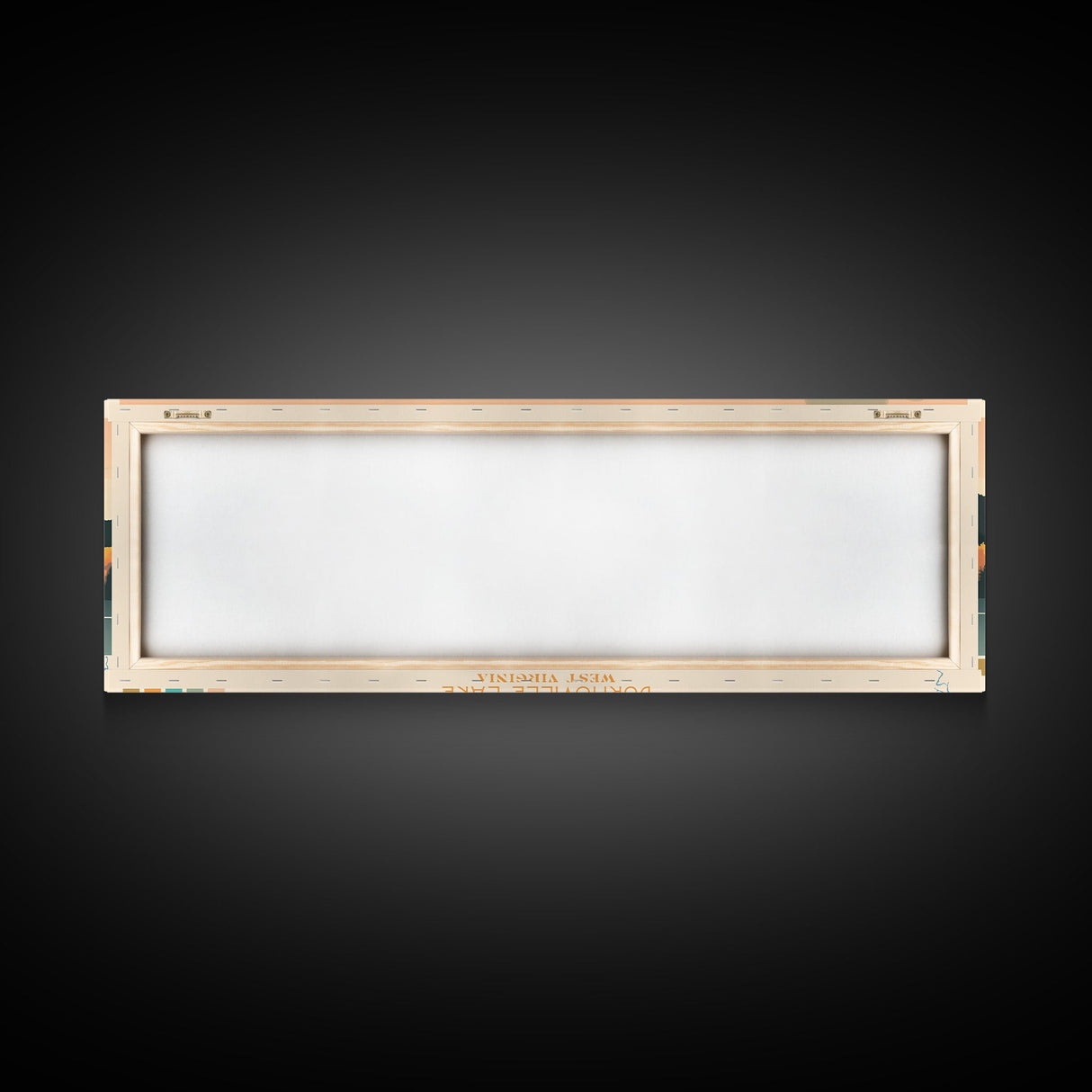 Burnsville Lake West Virginia Framed Canvas Print, Midcentury Modern Panoramic Wall Art, Living Room Decor, Pop Art, Travel Poster Art, Scenic Nature Painting