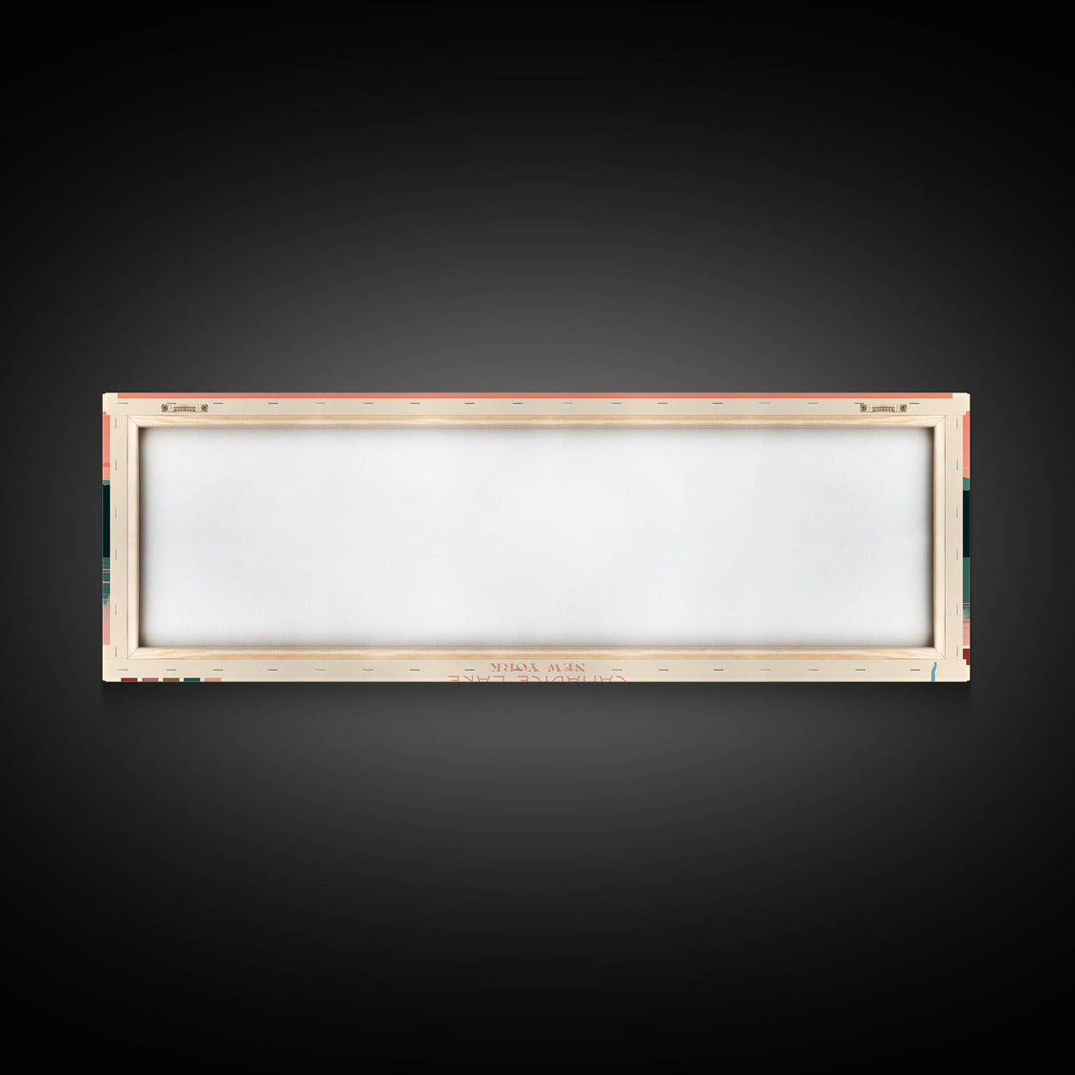 Canadice Lake New York Framed Canvas Print, Pop Art Panoramic Travel Poster, Midcentury Modern, Wall Art, Scenic Nature Painting, Bedroom Decor