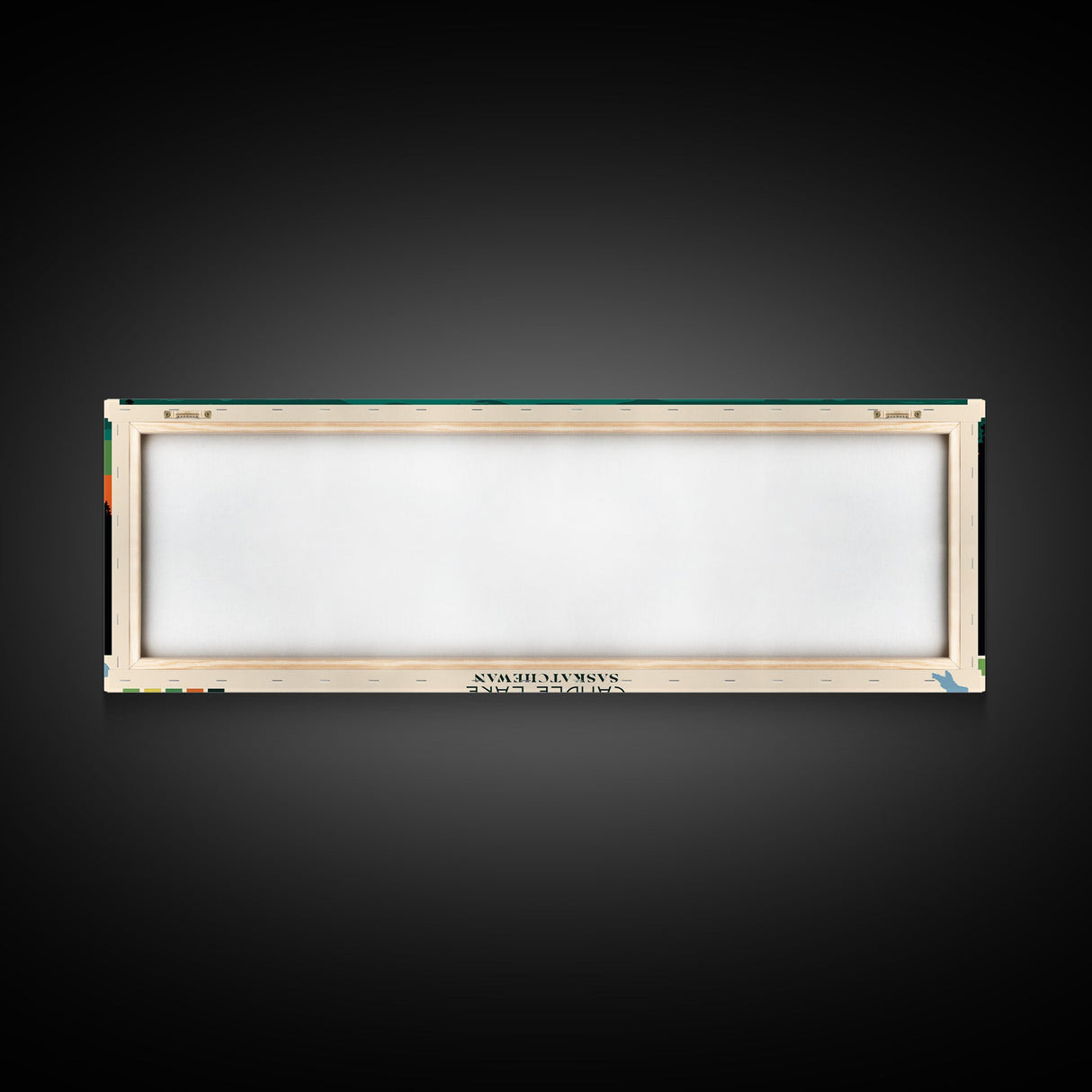 Candle Lake Saskatchewan Framed Canvas Print, Midcentury Modern Panoramic Wall Art, Living Room Decor, Pop Art, Travel Poster Art, Scenic Nature Painting