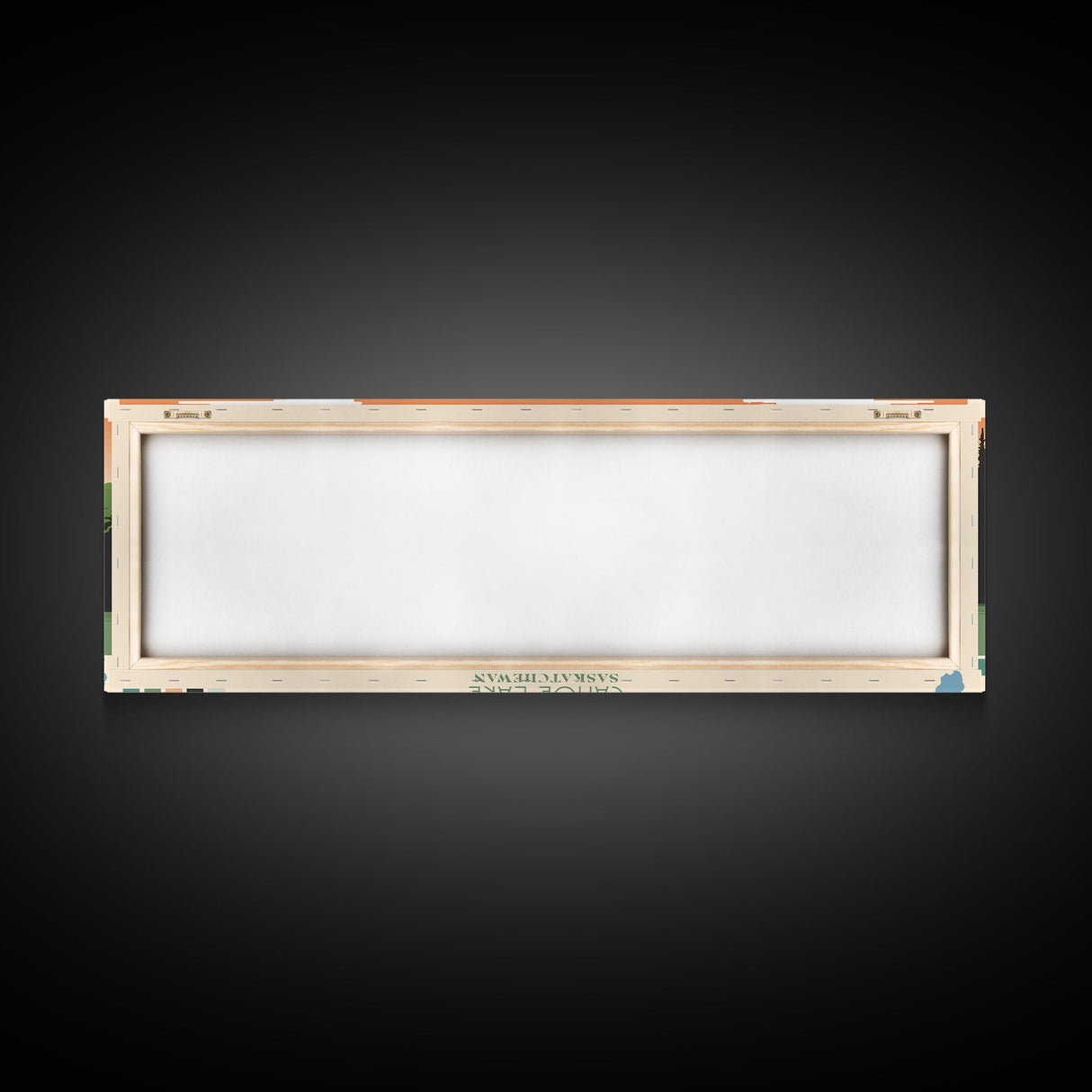 Canoe Lake Saskatchewan Framed Canvas Print, Midcentury Modern Panoramic Wall Art, Living Room Decor, Pop Art, Travel Poster Art, Scenic Nature Painting