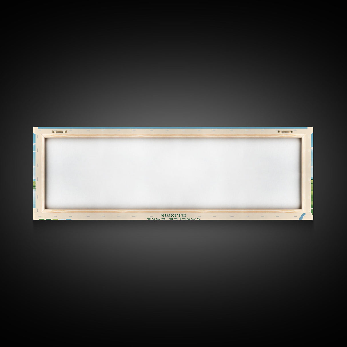 Carter Lake Nebraska Framed Canvas Print, Midcentury Modern Panoramic Wall Art, Living Room Decor, Pop Art, Travel Poster Art, Scenic Nature Painting, Lake House Decor