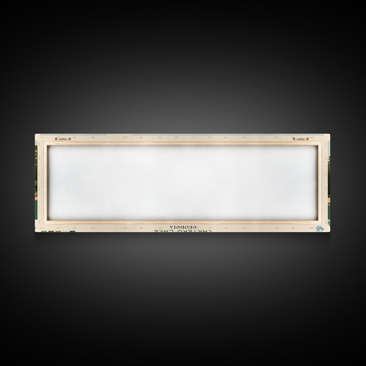 Carters Lake Georgia Framed Canvas Print, Pop Art Panoramic Travel Poster, Midcentury Modern, Wall Art, Scenic Nature Painting, Bedroom Decor, Living Room Art