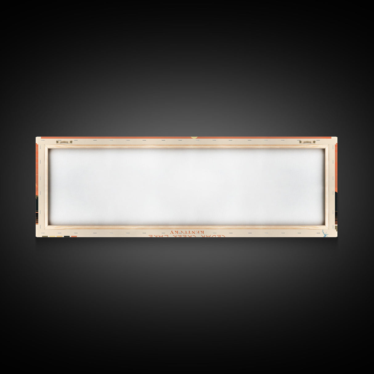 Cedar Creek Lake Kentucky Framed Canvas Print, Midcentury Modern Panoramic Wall Art, Living Room Decor, Pop Art, Travel Poster Art, Scenic Nature Painting, Lake House Decor