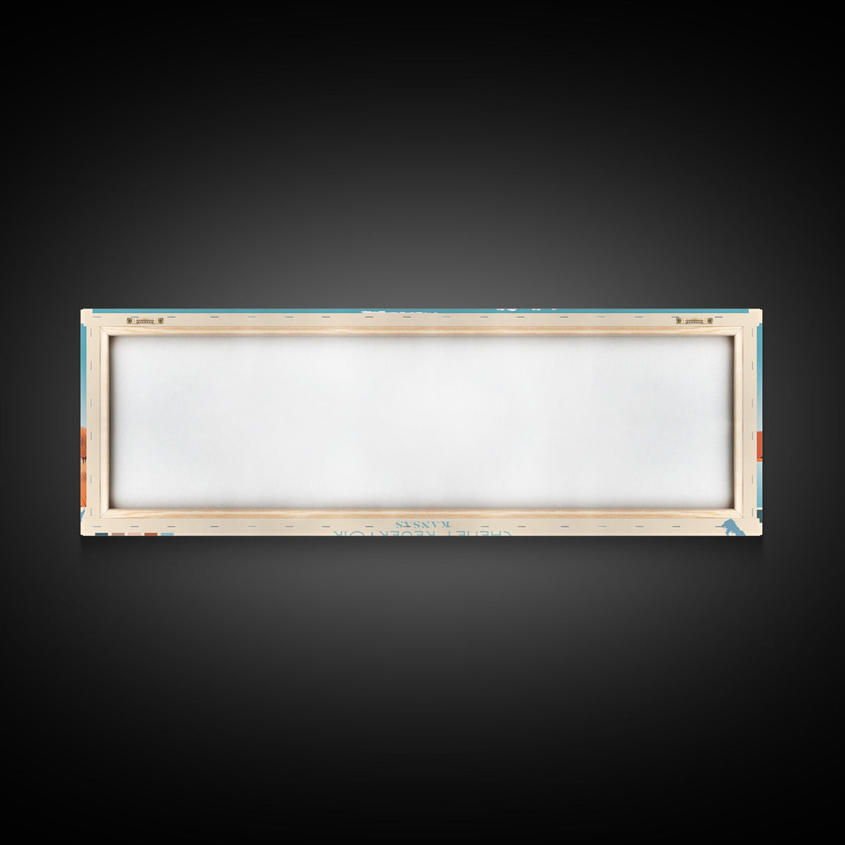 Cheney Reservoir Kansas Framed Canvas Print, Midcentury Modern Panoramic Wall Art, Living Room Decor, Pop Art, Travel Poster Art, Scenic Nature Painting, Lake House Decor