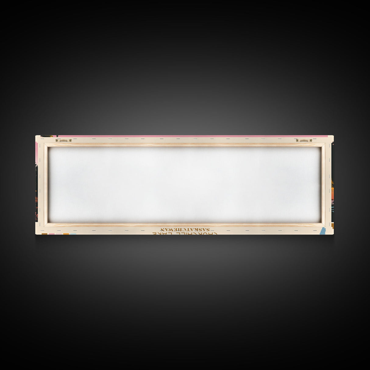 Churchill Lake Saskatchewan Framed Canvas Print, Midcentury Modern Panoramic Wall Art, Living Room Decor, Pop Art, Travel Poster Art, Scenic Nature Painting, Lake House Decor