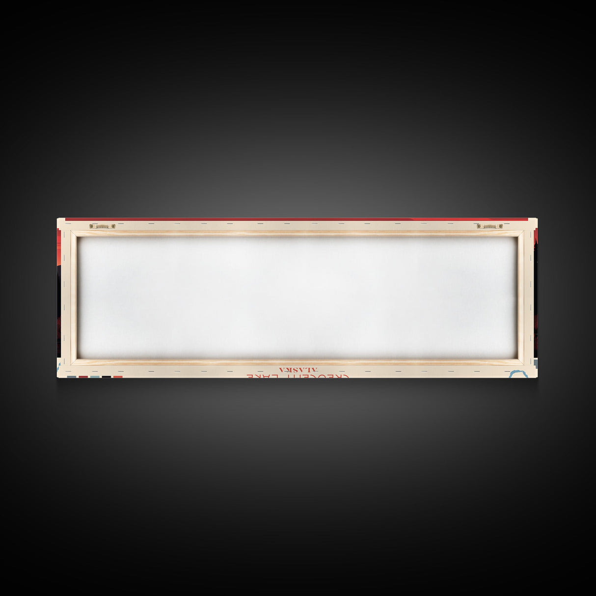 Crescent Lake Alaska Framed Canvas Print, Pop Art Panoramic Travel Poster, Midcentury Modern, Wall Art, Scenic Nature Painting, Bedroom Decor, Living Room Art