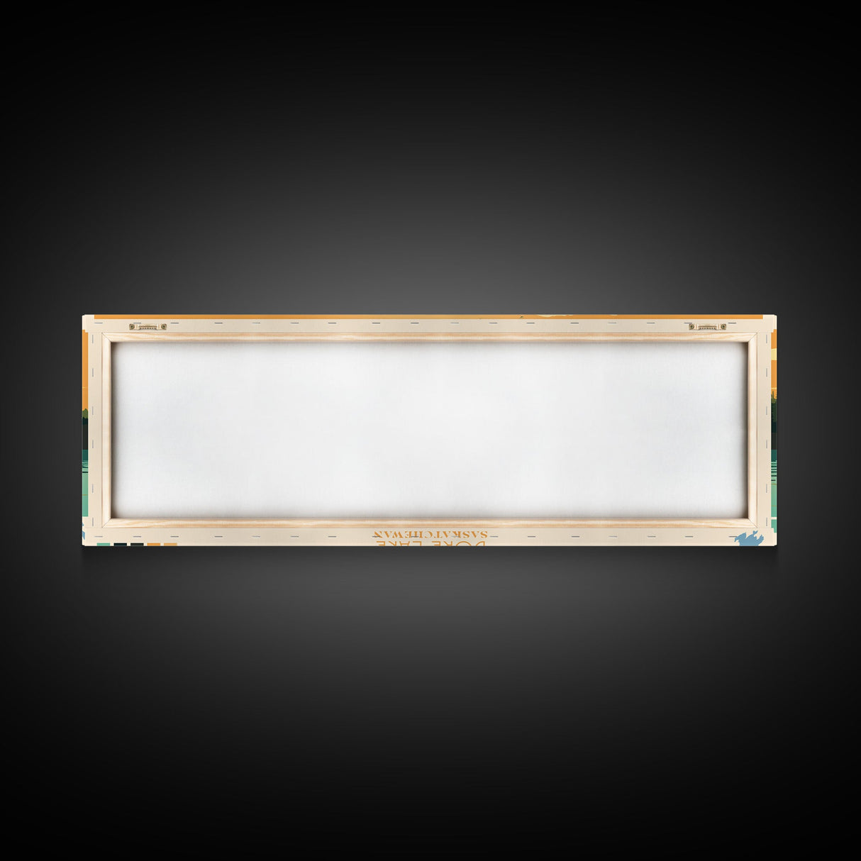 Dore Lake Saskatchewan Framed Canvas Print, Midcentury Modern Panoramic Wall Art, Living Room Decor, Pop Art, Travel Poster Art, Scenic Nature Painting