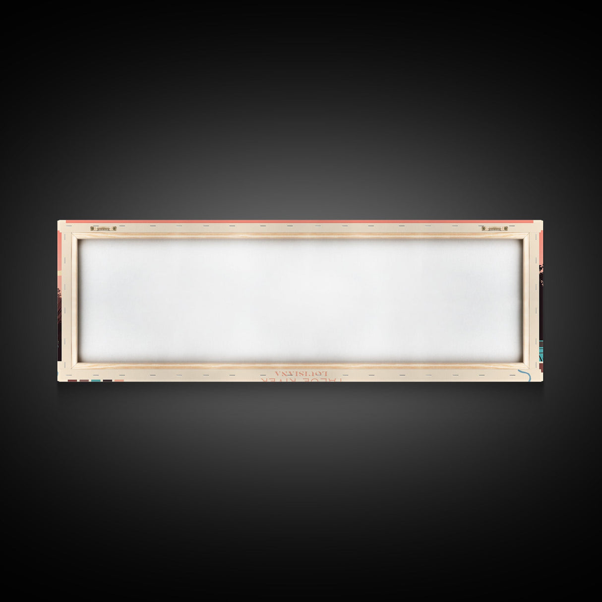 False River Louisiana Framed Canvas Print, Panoramic Wall Art, Midcentury Modern, Pop Art, Bedroom Decor, Travel Poster, Lake View, Artistic Decor