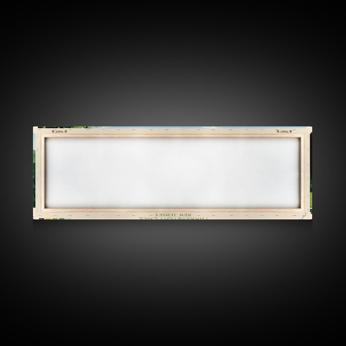 Farrington Lake New Jersey Framed Canvas Print, Panoramic Art, Midcentury Modern, Pop Art, Living Room Wall Art, Travel Poster, Nature Art, Home Decor